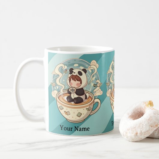 Morning Brew Kawaii Panda Mug コーヒーマグカップ (ドーナツ)