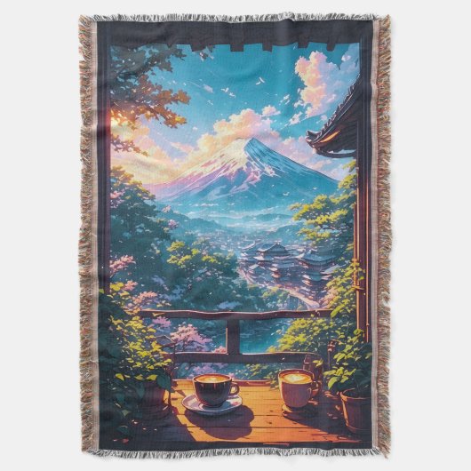 Morning Calm over Fuji スローブランケット (正面縦)