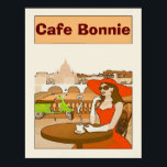 Morning Coffee Cafe Vintage Lady Posters ポスター<br><div class="desc">Old Vintage Lady Posters re done. Add text,  personalize.</div>