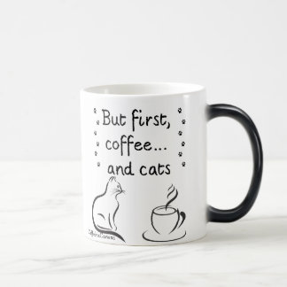 Morning Coffee & Cat Vibes – Cute Minimalist Mug モーフィングマグカップ