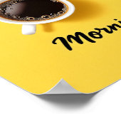 Morning Coffee Cups Top View Yellow Minimalist ポスター (角)