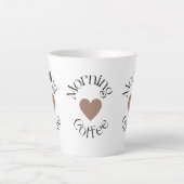 Morning Coffee Heart, Coffee Lover Gift カフェラテマグ (正面)