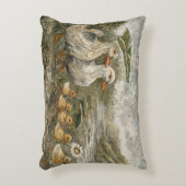 Morning Commute Whimsical Farmhouse Duck Rainy Day アクセントクッション (正面(垂直))