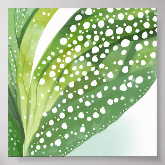 Morning Dew | Modern Botanical Watercolor ポスター (正面)