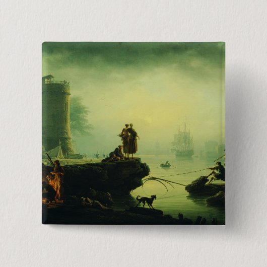 Morning Fog at sea by Joseph Vernet  缶バッジ (正面)
