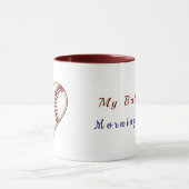 Morning Fuel Baseball Heart Mug マグカップ (中央)
