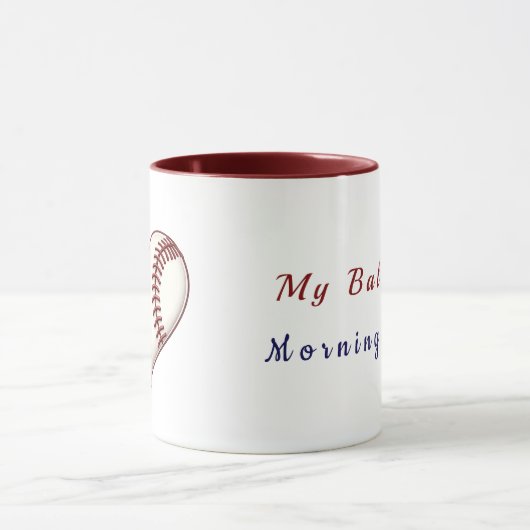 Morning Fuel Baseball Heart Mug マグカップ (中央)
