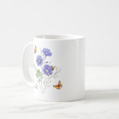 Morning Glory Birth Month Flower コーヒーマグカップ (正面左)