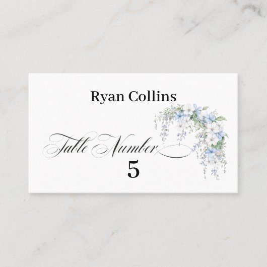 Morning Glory Calligraphy Place Cards プレイスカード (正面)