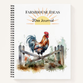 Morning Glory: Eatercolor Rooster, custom ノートブック