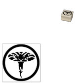 Morning glory flower, encircled / 丸に朝顔 ラバースタンプ (押印)