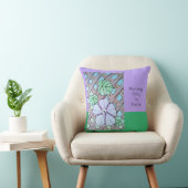 Morning Glory on Trellis Purple&Green背景 クッション (椅子)