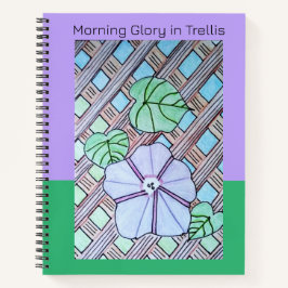 Morning Glory on Trellis Purple&Green背景 ノートブック