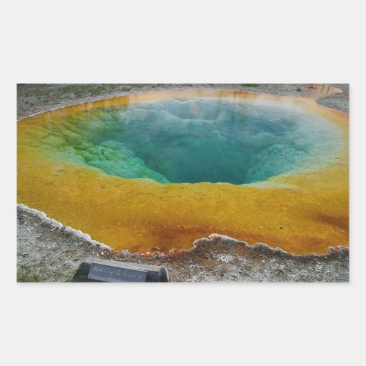 Morning Glory Pool Rectangleスタンプ 長方形シール (正面)