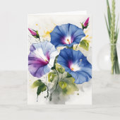 Morning Glory - Watercolor flowers カード (正面)