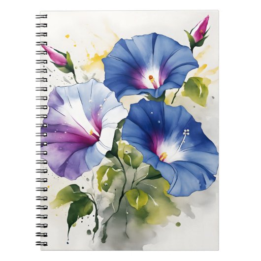 Morning Glory - Watercolor flowers ノートブック (正面)