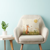 Morning Harmony – Cozy Fox and Frog Decorative Pil クッション (椅子)