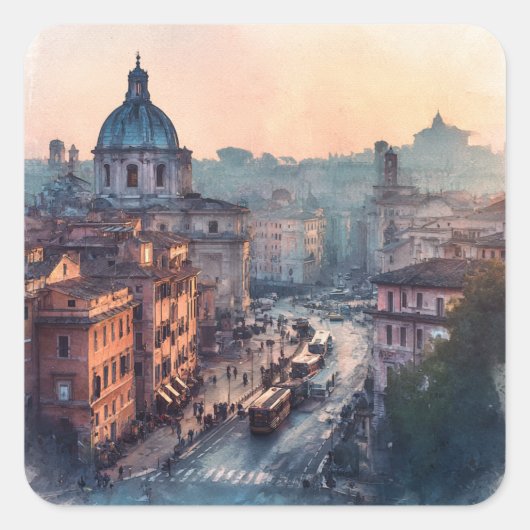 Morning in Rome スクエアシール (正面)