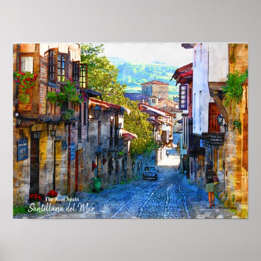 Morning in Santillana del Mar – スペイン実在 ポスター (正面)