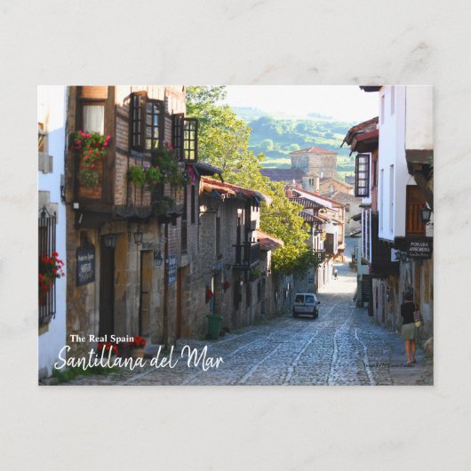 Morning in Santillana del Mar – スペイン実在 ポストカード (正面)