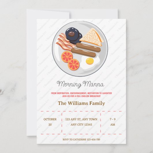 Morning Manna Fellowship Breakfast Invitation 招待状 (正面)