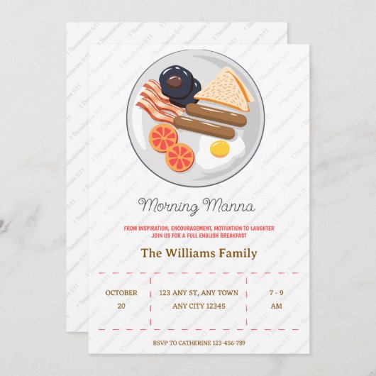 Morning Manna Fellowship Breakfast Invitation 招待状 (正面/裏面)