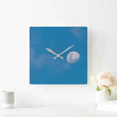 Morning Moon | Zambia, Africa スクエア壁時計 (ホーム)