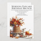 Morning Pancake Birthday Brunch | Cozy Weekend  招待状 (正面/裏面)