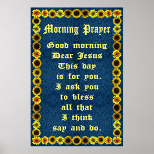 Morning Prayer in a Sunflower Frame ポスター