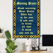 Morning Prayer in a Sunflower Frame ポスター (ホームオフィス)