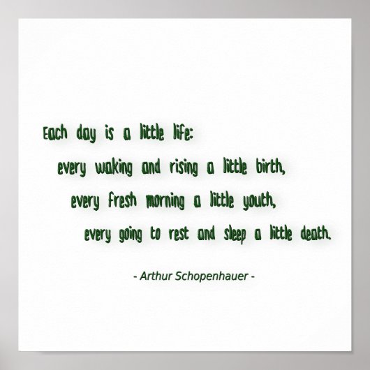 Morning Quote by Arthur Schopenhauer ポスター (正面)