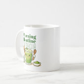 Morning Routine Matcha Club Personaliezed Tea Mug コーヒーマグカップ (正面左)