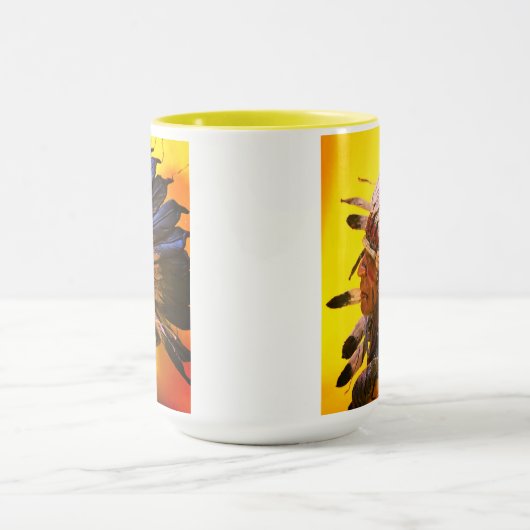 "Morning Sky" native chief original art マグカップ (中央)