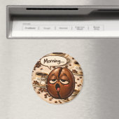Morning, sleepy coffee bean funny re マグネット (インサイチュ (食洗機))