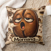 Morning, sleepy coffee bean funny relatable coffee クッション (ブランケット)
