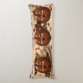 Morning, sleepy coffee bean funny relatable coffee ボディピロー (正面縦)