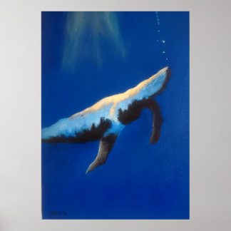 Morning Song Humpback Whale Underwater Poster ポスター