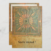 Morning Star, antique yellow green, white 招待状 (正面/裏面)