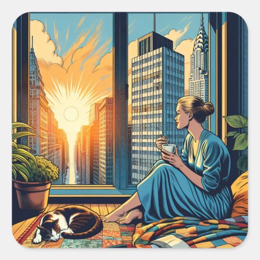 Morning Time in the City | 反省者 スクエアシール (正面)