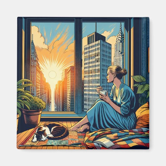 Morning Time in the City | 反省者 マグネット (正面)