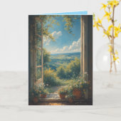 Morning View from the patio カード (黄色い花)