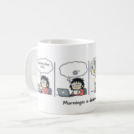 Mornings: A Documentary | 楽しいコーヒーコミックストリップ コーヒーマグカップ