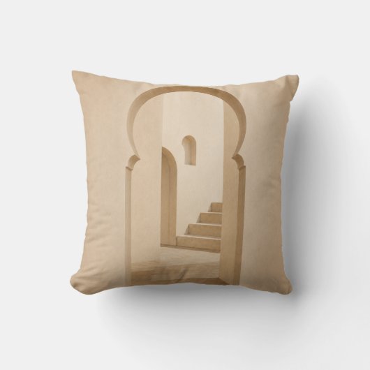 Moroccan Arch Decorative Throw Pillow | Minimalist クッション (正面)