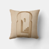 Moroccan Arch Throw Pillow | Neutral Riad Decor クッション (裏面)