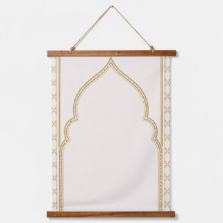 Moroccan Arch Wall Tapestry, Neutral Beige 吊り下げ型タペストリー