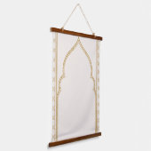 Moroccan Arch Wall Tapestry, Neutral Beige 吊り下げ型タペストリー (傾斜あり)