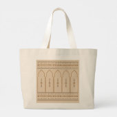 Moroccan Arches Architecture Elegant Tote Bag ラージトートバッグ (裏面)