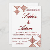 Moroccan Berber Pattern Wedding Invitation (正面/裏面)
