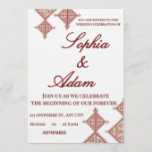 Moroccan Berber Pattern Wedding Invitation 招待状 (正面)