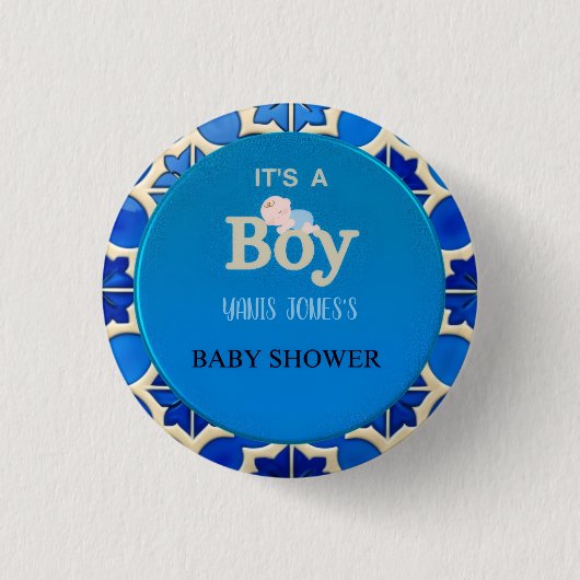 Moroccan Boy Baby Shower  缶バッジ (正面)